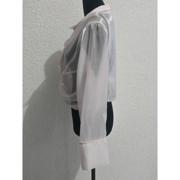 18 Centimeter fairycore Sheer Knot Front Blouse Size XL Balletcore - Picture 2 of 7